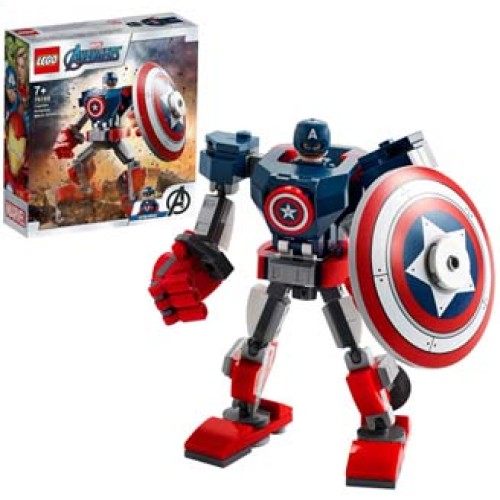 LEGO 76168 Marvel Avengers Captain America Mech Armour Set, Action Figure Toy for 7+ Years Old Boys and Girls
